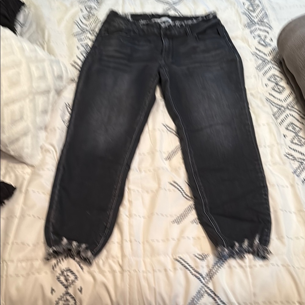 Women's Black Frayed Hem Jeans Kancan by Maurice’s